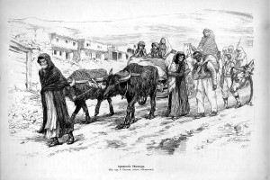 Армянские беженцы из Турции, 1915 год. Рисунок А. Петрова